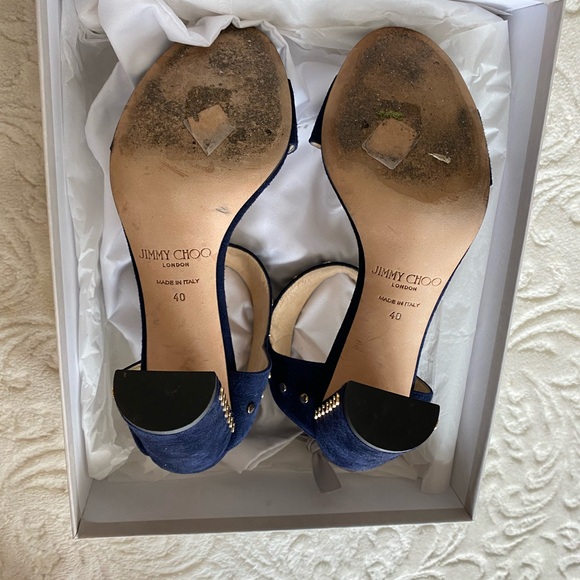 Jimmy Choo Veto 100 Navy Sandal - Picture 8 of 9